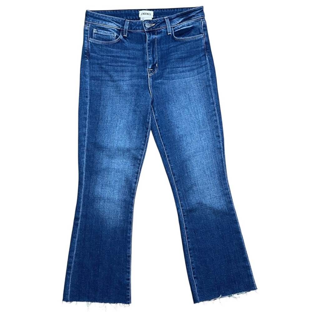 L’Agence Wm’s Kendra High Rise Cropped Flare Jeans In Toledo Wash Sz 29